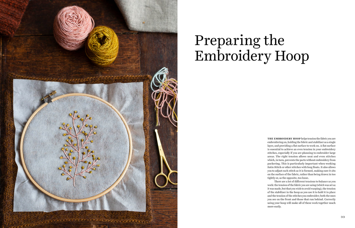 Interior pages of Embroidery on Knits by Judit Gummlich.