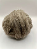 Gray merino roving in a ball