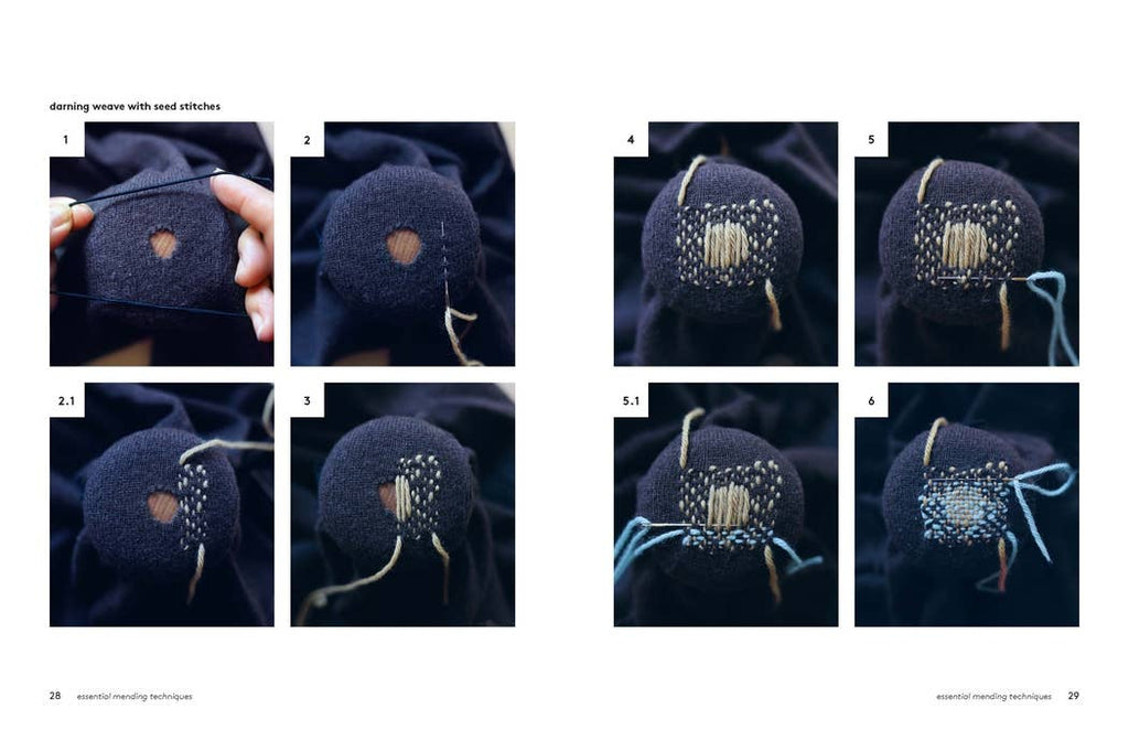 sample pages of visible mending book
