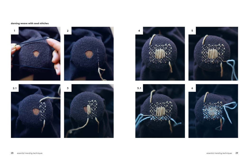 sample pages of visible mending book