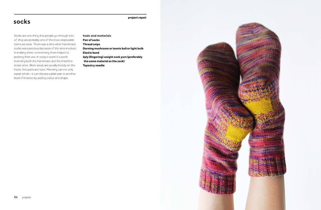 sample pages of visible mending book